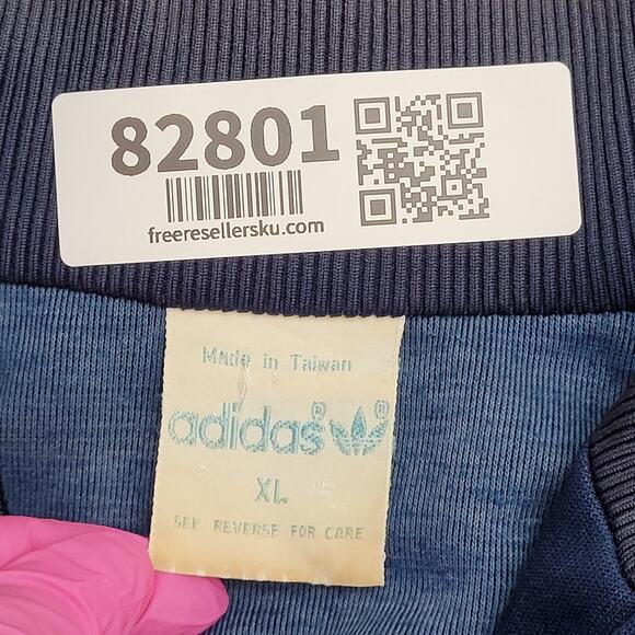Vintage 90s ADIDAS Trefoil Track Jacket XL 24x25 Cropped Blue - Picture 6 of 14